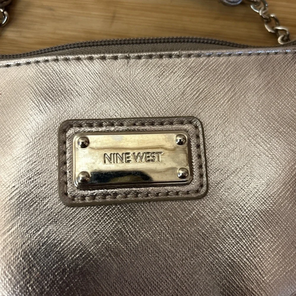 Nine West Crossbody Bag Purse Silver Small